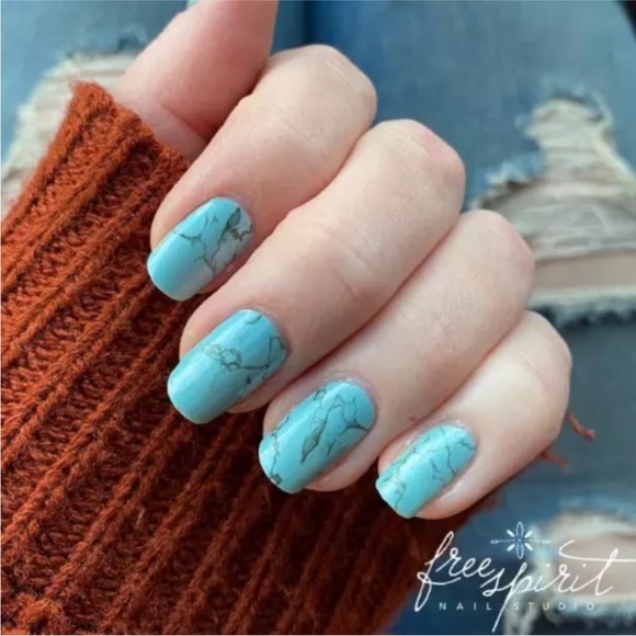 *Retired* Color Street: Mojave Turquoise | Southwestern Blue Stone Marble Frost - Picture 11 of 16